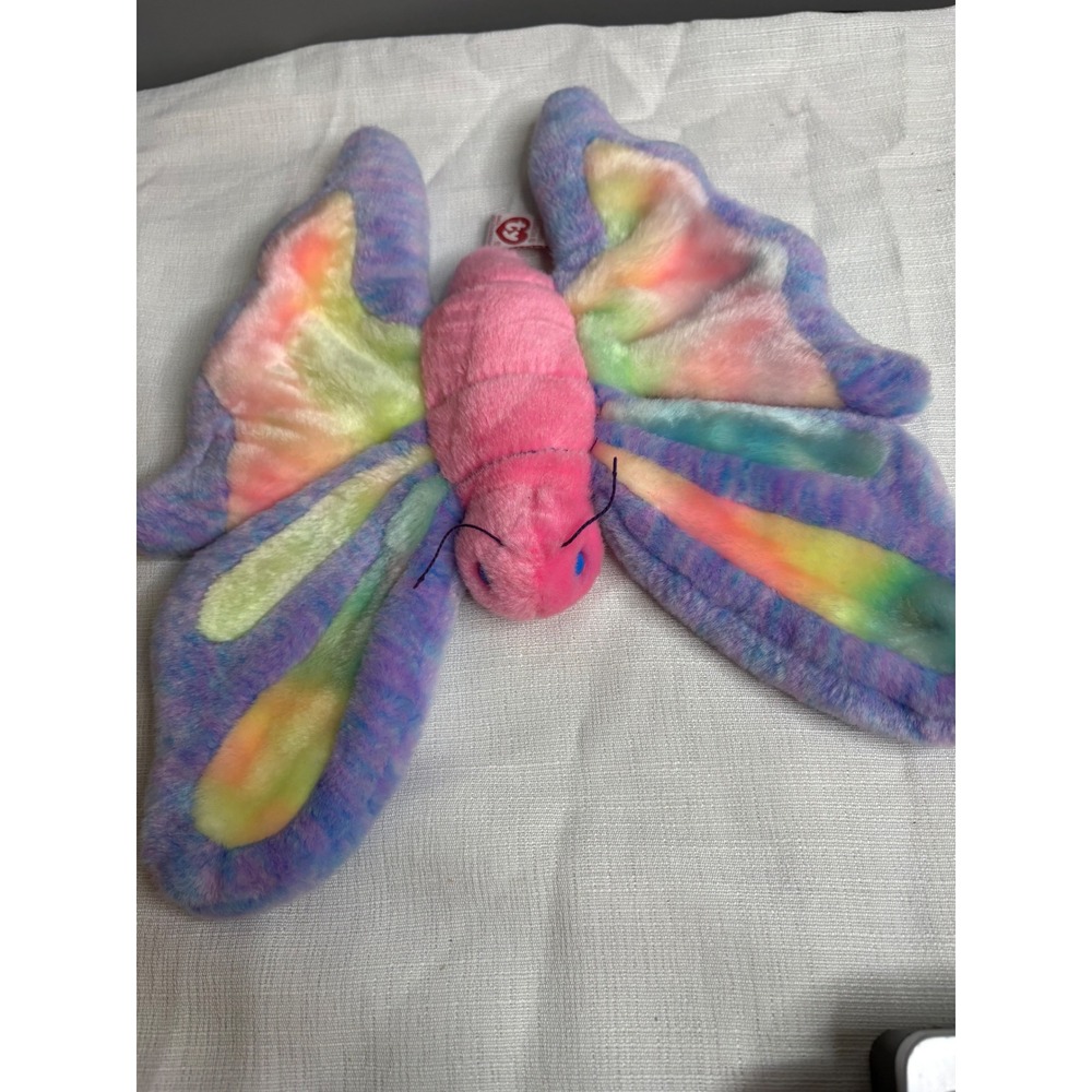 Ty Beanie Buddies Flutter the Butterfly Rainbow Tie Dye Plush Stuffed Animal
